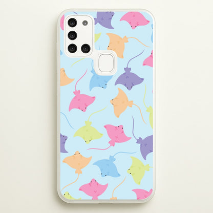 Multi Coloured Sting Ray Pattern - Sealife  - Sealife Phone Case for Galaxy A21s