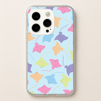 Multi Coloured Sting Ray Pattern - Sealife  - Sealife Phone Case for iPhone 14 Pro Max