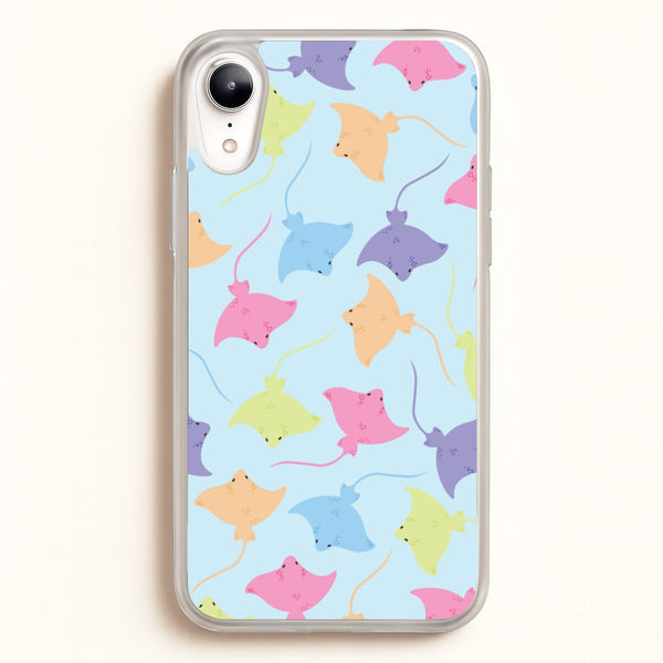 Multi Coloured Sting Ray Pattern - Sealife  - Sealife Phone Case for iPhone XR