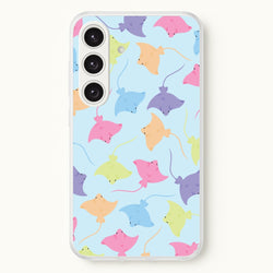 Multi Coloured Sting Ray Pattern - Sealife  - Sealife Phone Case for Galaxy S24