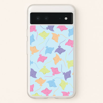 Multi Coloured Sting Ray Pattern - Sealife  - Sealife Phone Case for Google Pixel 6