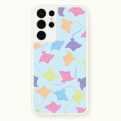 Multi Coloured Sting Ray Pattern - Sealife  - Sealife Phone Case for Galaxy S21 Ultra