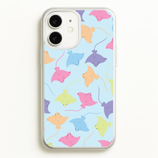 Multi Coloured Sting Ray Pattern - Sealife  - Sealife Phone Case for iPhone 11