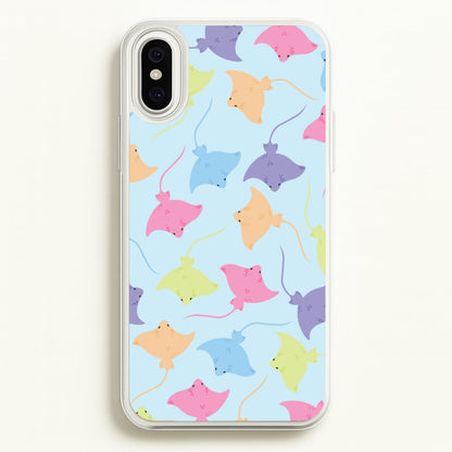 Multi Coloured Sting Ray Pattern - Sealife  - Sealife Phone Case for iPhone XS Max