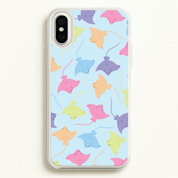 Multi Coloured Sting Ray Pattern - Sealife  - Sealife Phone Case for iPhone XS Max