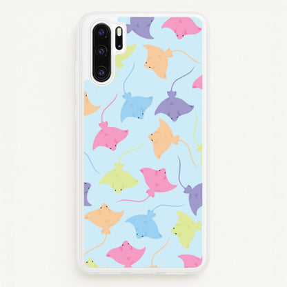 Multi Coloured Sting Ray Pattern - Sealife  - Sealife Phone Case for Huawei P30 Pro