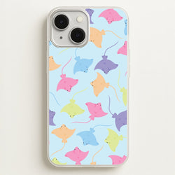 Multi Coloured Sting Ray Pattern - Sealife  - Sealife Phone Case for iPhone 13 Mini