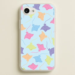 Multi Coloured Sting Ray Pattern - Sealife  - Sealife Phone Case for iPhone 16e