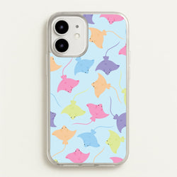 Multi Coloured Sting Ray Pattern - Sealife  - Sealife Phone Case for iPhone 12 Mini