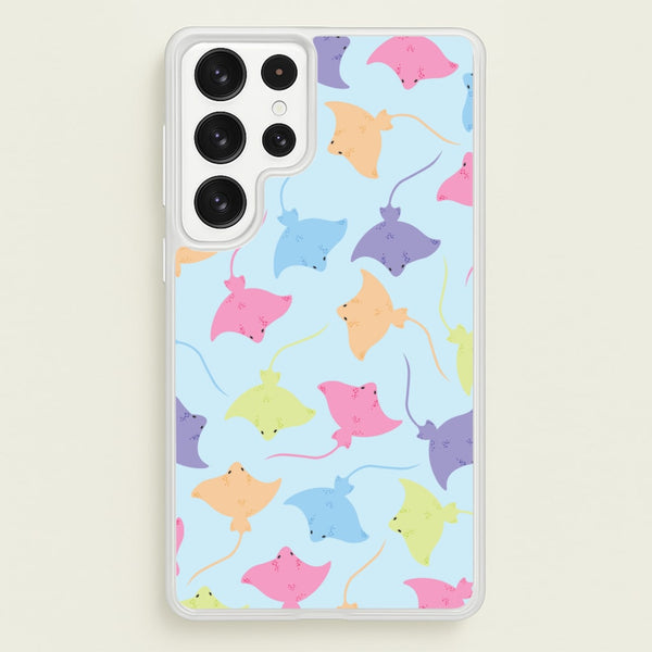 Multi Coloured Sting Ray Pattern - Sealife  - Sealife Phone Case for Galaxy S23 Ultra