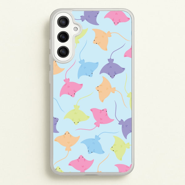 Multi Coloured Sting Ray Pattern - Sealife  - Sealife Phone Case for Galaxy A34