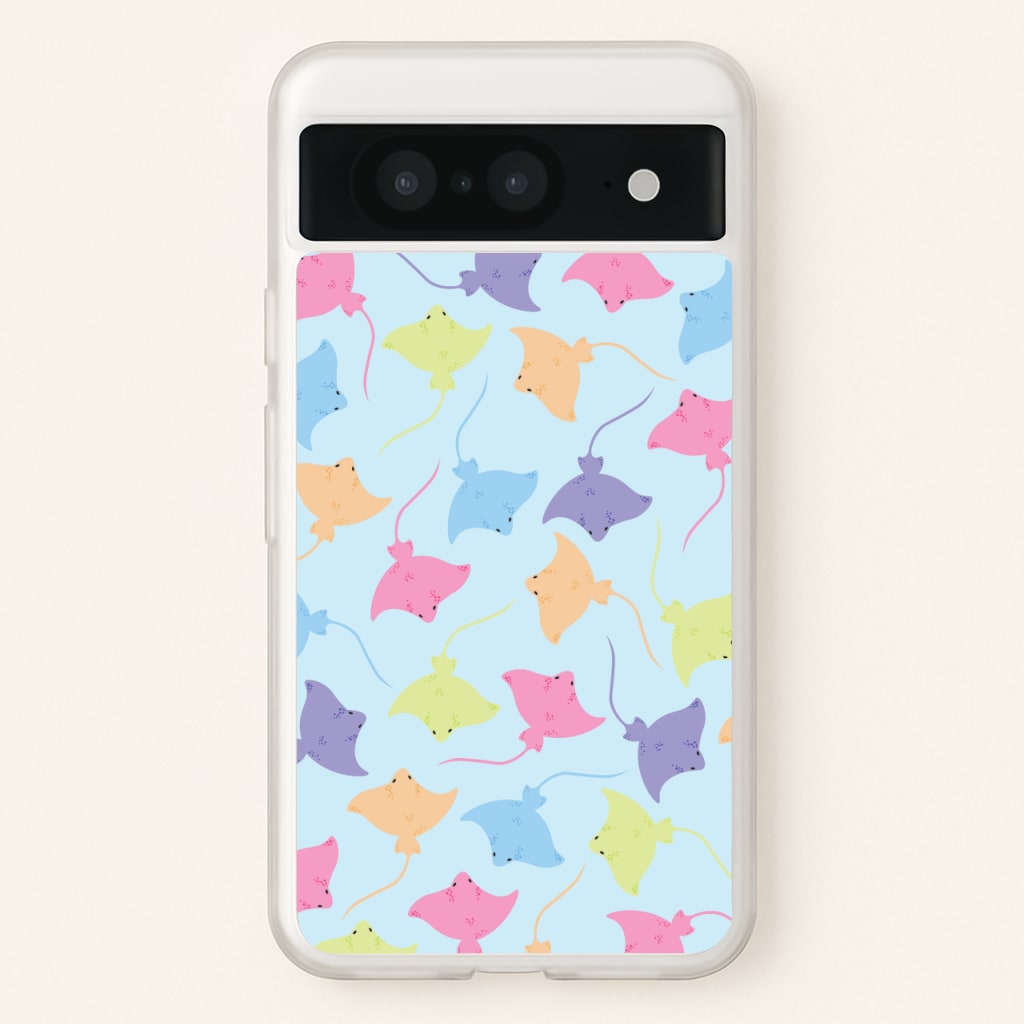 Multi Coloured Sting Ray Pattern - Sealife  - Sealife Phone Case for Google Pixel 8