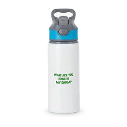 What Are You Doing In My Swamp - Green Ogre Active Water Bottle - Blue