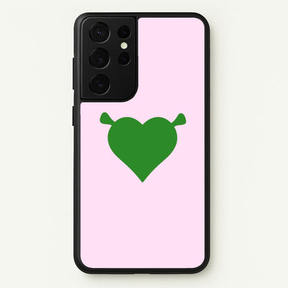Green Ogre Heart  - Shrek Phone Case for Galaxy S21 Ultra