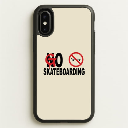 Go Skateboarding - Skate Aesthetic   - Skate Aesthetic Phone Case for iPhone X / XS