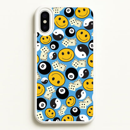 8 Ball Pattern - Skate Aesthetic   - Skate Aesthetic Phone Case for iPhone XS Max