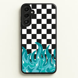Blue Flame - Skate Aesthetic   - Skate Aesthetic Phone Case for Galaxy A34