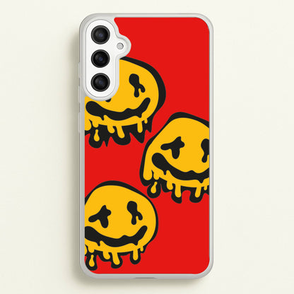 Dripping Smiley - Skate Aesthetic   - Skate Aesthetic Phone Case for Galaxy A36