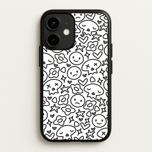 White Skulls - Skate Aesthetic   - Skate Aesthetic Phone Case for iPhone 12 Mini