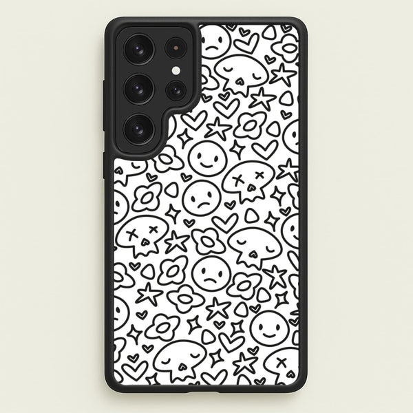 White Skulls - Skate Aesthetic   - Skate Aesthetic Phone Case for Galaxy S22 Ultra