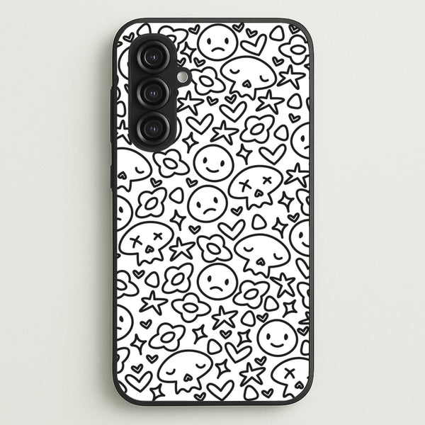White Skulls - Skate Aesthetic   - Skate Aesthetic Phone Case for Galaxy S23FE