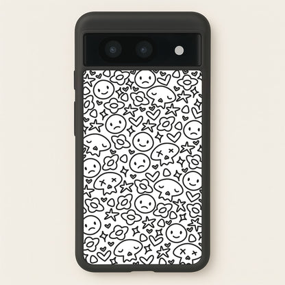 White Skulls - Skate Aesthetic   - Skate Aesthetic Phone Case for Google Pixel 8a