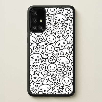 White Skulls - Skate Aesthetic   - Skate Aesthetic Phone Case for Galaxy A71