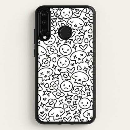 White Skulls - Skate Aesthetic   - Skate Aesthetic Phone Case for Huawei P30 Lite