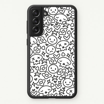 White Skulls - Skate Aesthetic   - Skate Aesthetic Phone Case for Galaxy S22