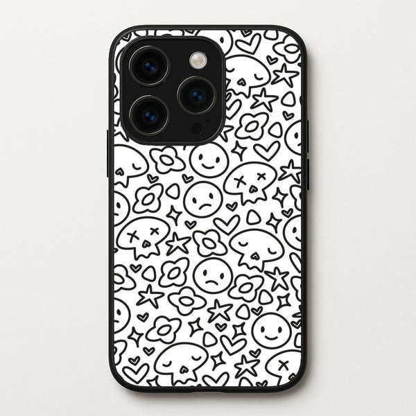 White Skulls - Skate Aesthetic   - Skate Aesthetic Phone Case for iPhone 14 Pro