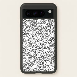 White Skulls - Skate Aesthetic   - Skate Aesthetic Phone Case for Google Pixel 8 Pro