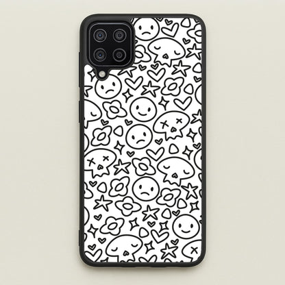 White Skulls - Skate Aesthetic   - Skate Aesthetic Phone Case for Galaxy A12