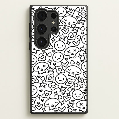 White Skulls - Skate Aesthetic   - Skate Aesthetic Phone Case for Galaxy S25 Ultra