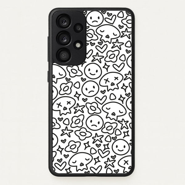 White Skulls - Skate Aesthetic   - Skate Aesthetic Phone Case for Galaxy A53
