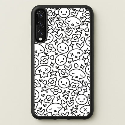 White Skulls - Skate Aesthetic   - Skate Aesthetic Phone Case for Huawei P20 Pro