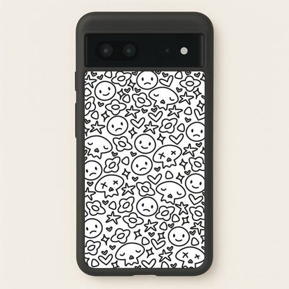White Skulls - Skate Aesthetic   - Skate Aesthetic Phone Case for Google Pixel 7