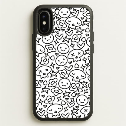 White Skulls - Skate Aesthetic   - Skate Aesthetic Phone Case for iPhone X / XS