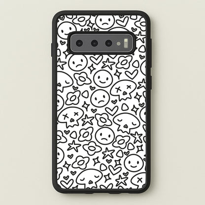White Skulls - Skate Aesthetic   - Skate Aesthetic Phone Case for Galaxy S10 Plus