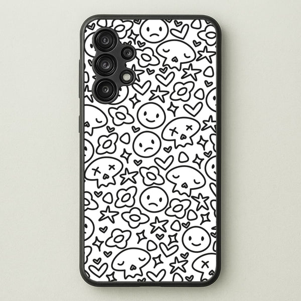 White Skulls - Skate Aesthetic   - Skate Aesthetic Phone Case for Galaxy A13