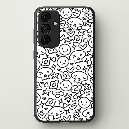 White Skulls - Skate Aesthetic   - Skate Aesthetic Phone Case for Galaxy A15