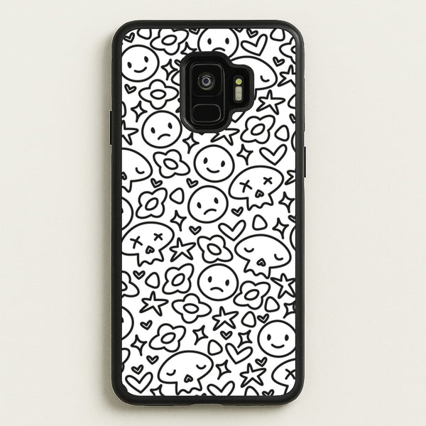 White Skulls - Skate Aesthetic   - Skate Aesthetic Phone Case for Galaxy S9