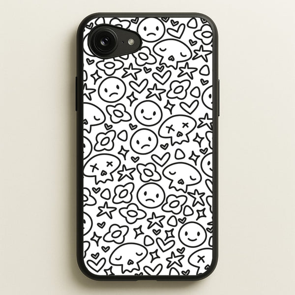 White Skulls - Skate Aesthetic   - Skate Aesthetic Phone Case for iPhone 16e
