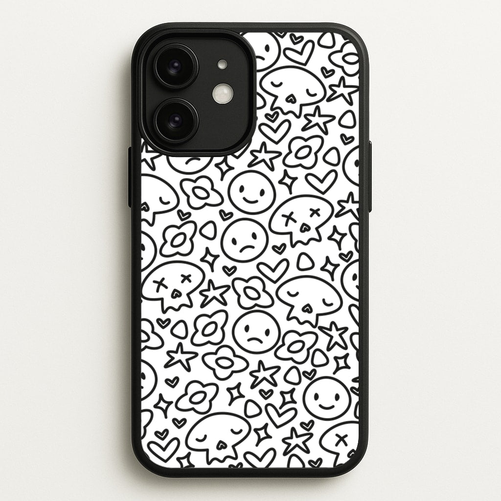White Skulls - Skate Aesthetic   - Skate Aesthetic Phone Case for iPhone 11