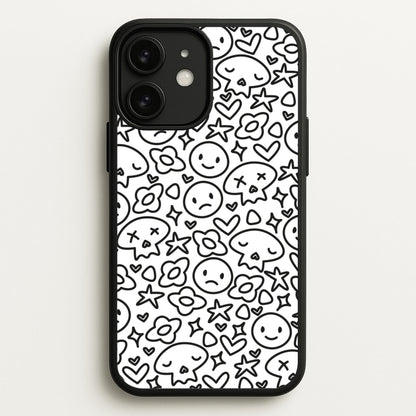 White Skulls - Skate Aesthetic   - Skate Aesthetic Phone Case for iPhone 11