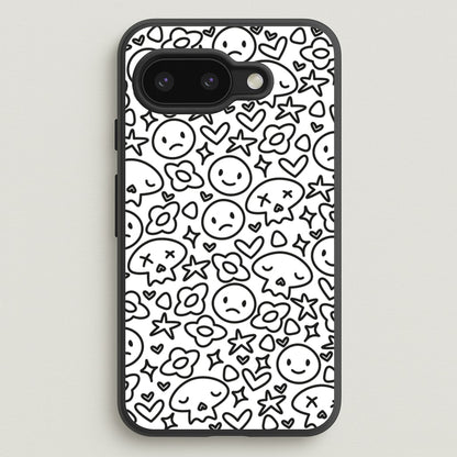 White Skulls - Skate Aesthetic   - Skate Aesthetic Phone Case for Google Pixel 9a