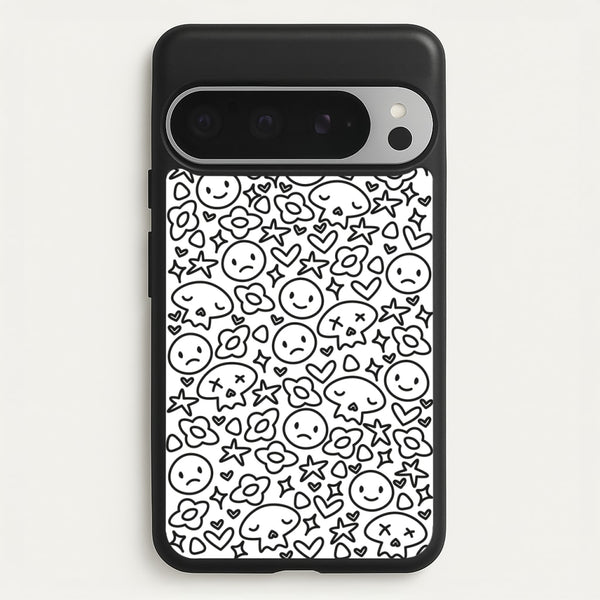 White Skulls - Skate Aesthetic   - Skate Aesthetic Phone Case for Google Pixel 9 Pro XL