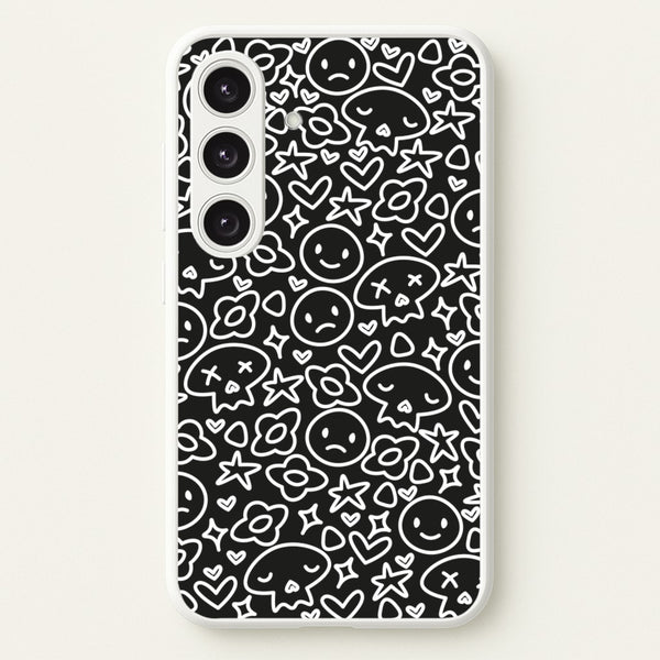 Black Skulls - Skate Aesthetic   - Skate Aesthetic Phone Case for Galaxy S25