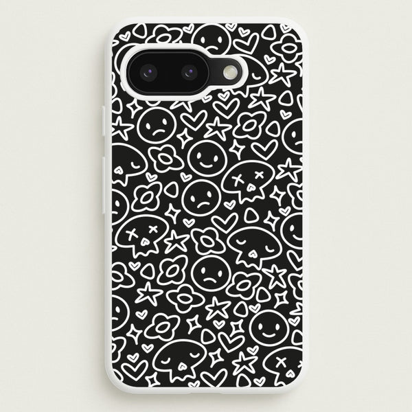 Black Skulls - Skate Aesthetic   - Skate Aesthetic Phone Case for Google Pixel 9a