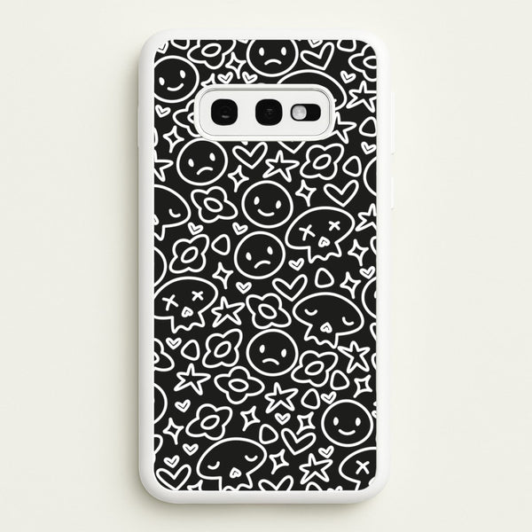 Black Skulls - Skate Aesthetic   - Skate Aesthetic Phone Case for Galaxy S10e