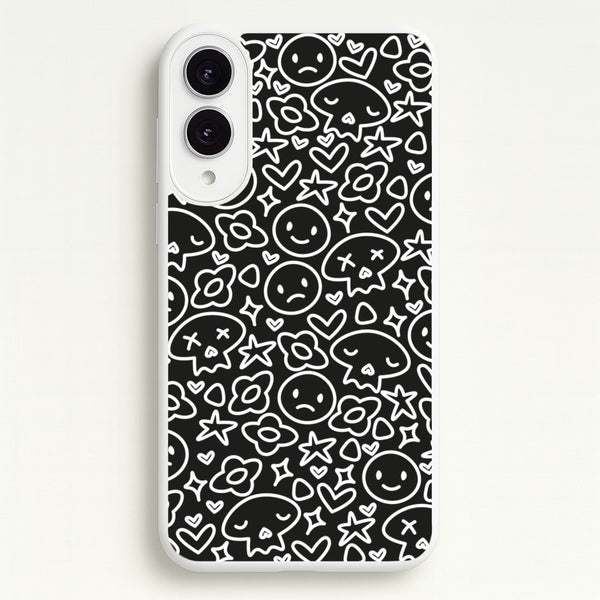 Black Skulls - Skate Aesthetic   - Skate Aesthetic Phone Case for Galaxy S25 Edge